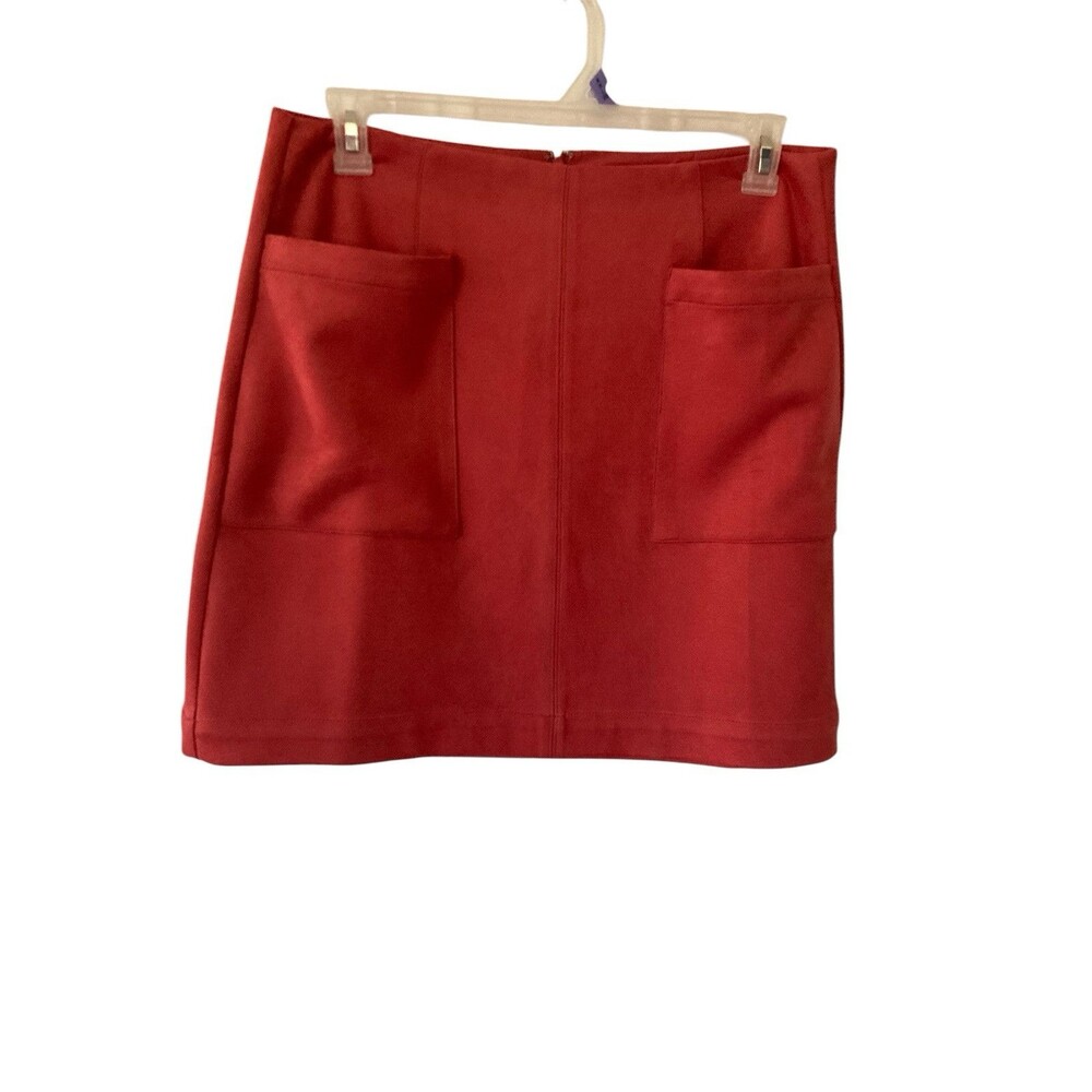 Loft Outlet A Lined Mini Skirt Pink Size 10 Faux Suede 2 Pockets Designer Good